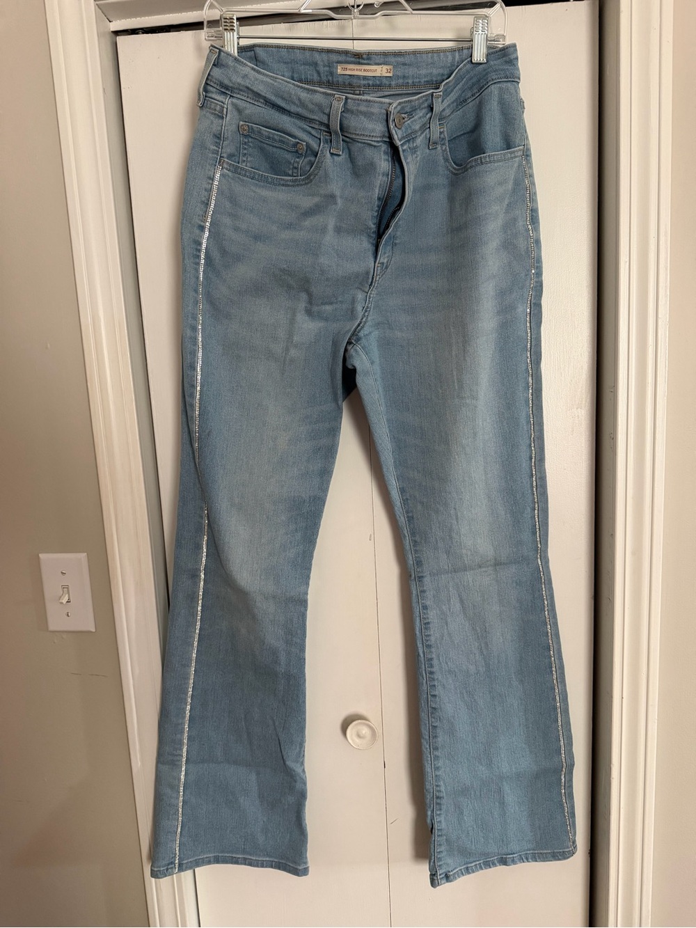 Levi's Light Blue Flare Jeans with Silver Side Trim
